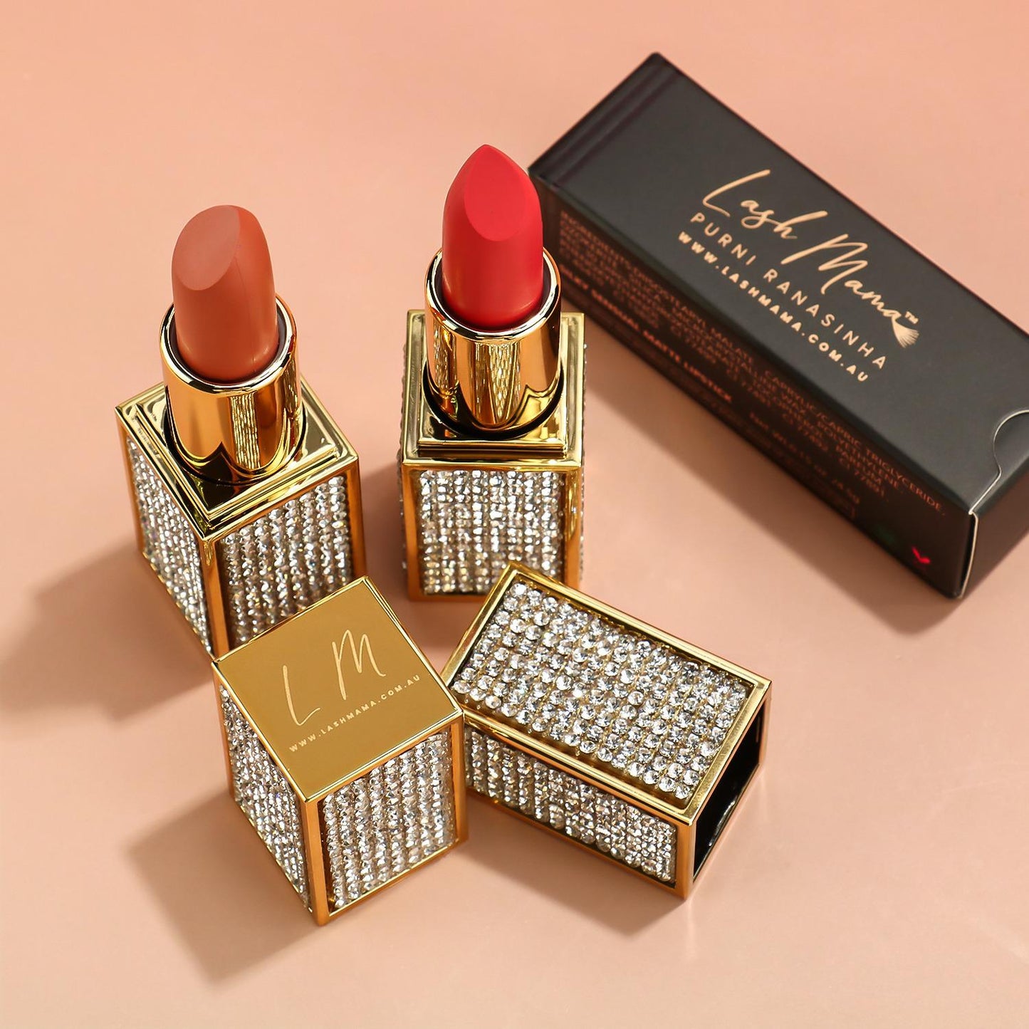 1 x 4.5g LASH MAMA™ Gold-Rhine-Stone Silky Sensual Matte Lipstick