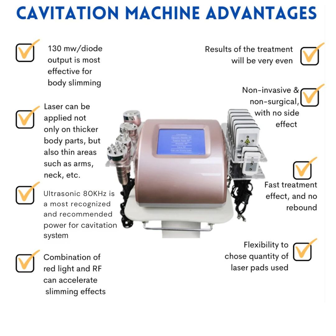 RF + Fat Cavitation + Lipo 6 In 1 Machine (Includes Shipping and 12 months warranty)