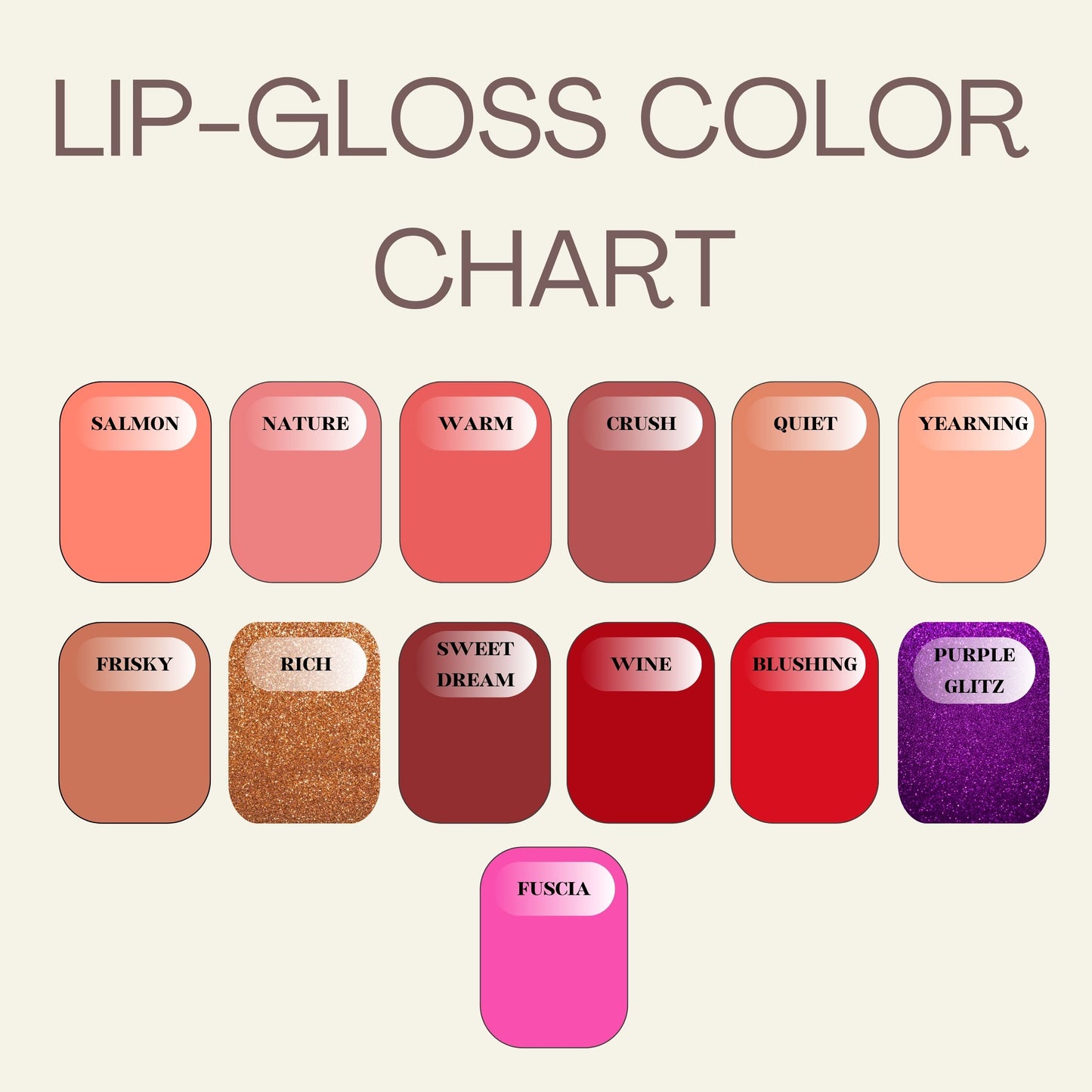 1 x 10ml LASH MAMA™ Ultimate Stay-On Lip Gloss Collection (13 Colors)